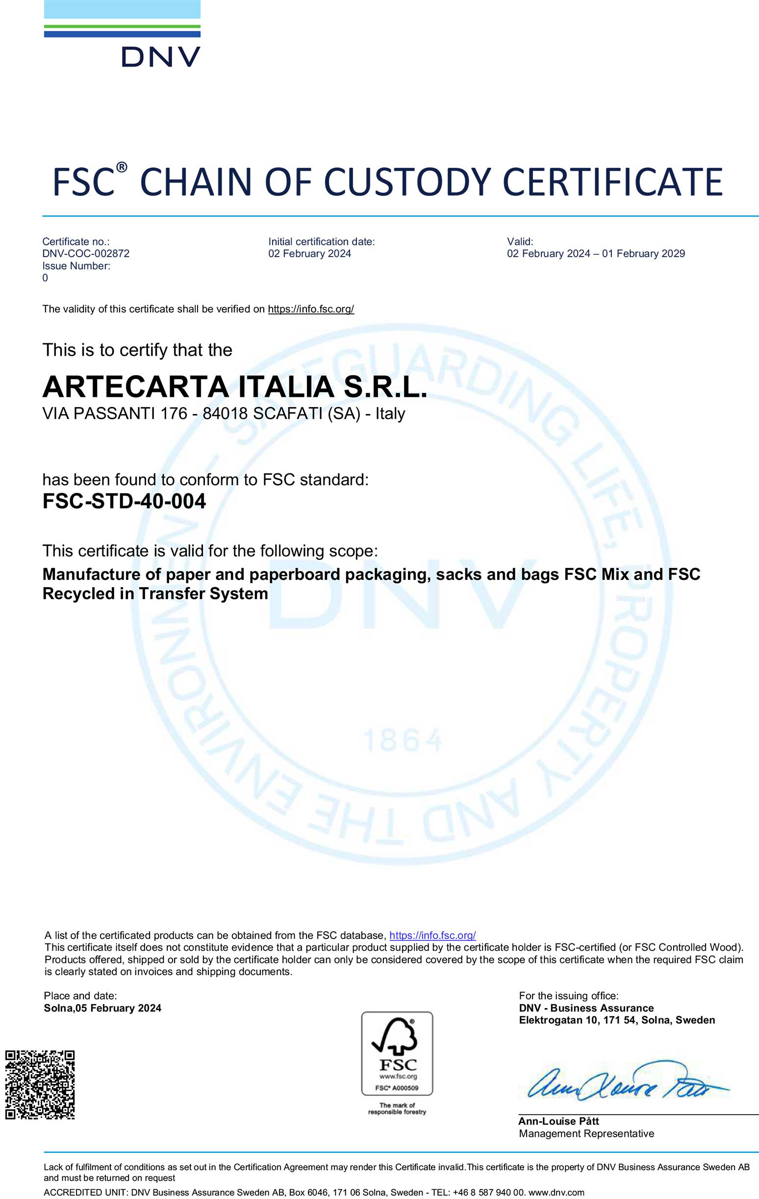 certificazione fsc